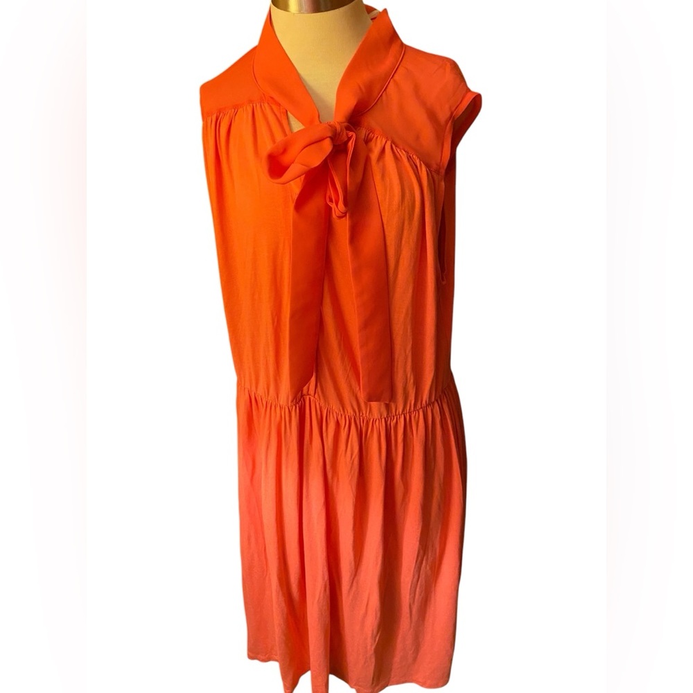 asos curve nwt’s big bow neck summer dress 18 pinky sherbet colorway sleeveless